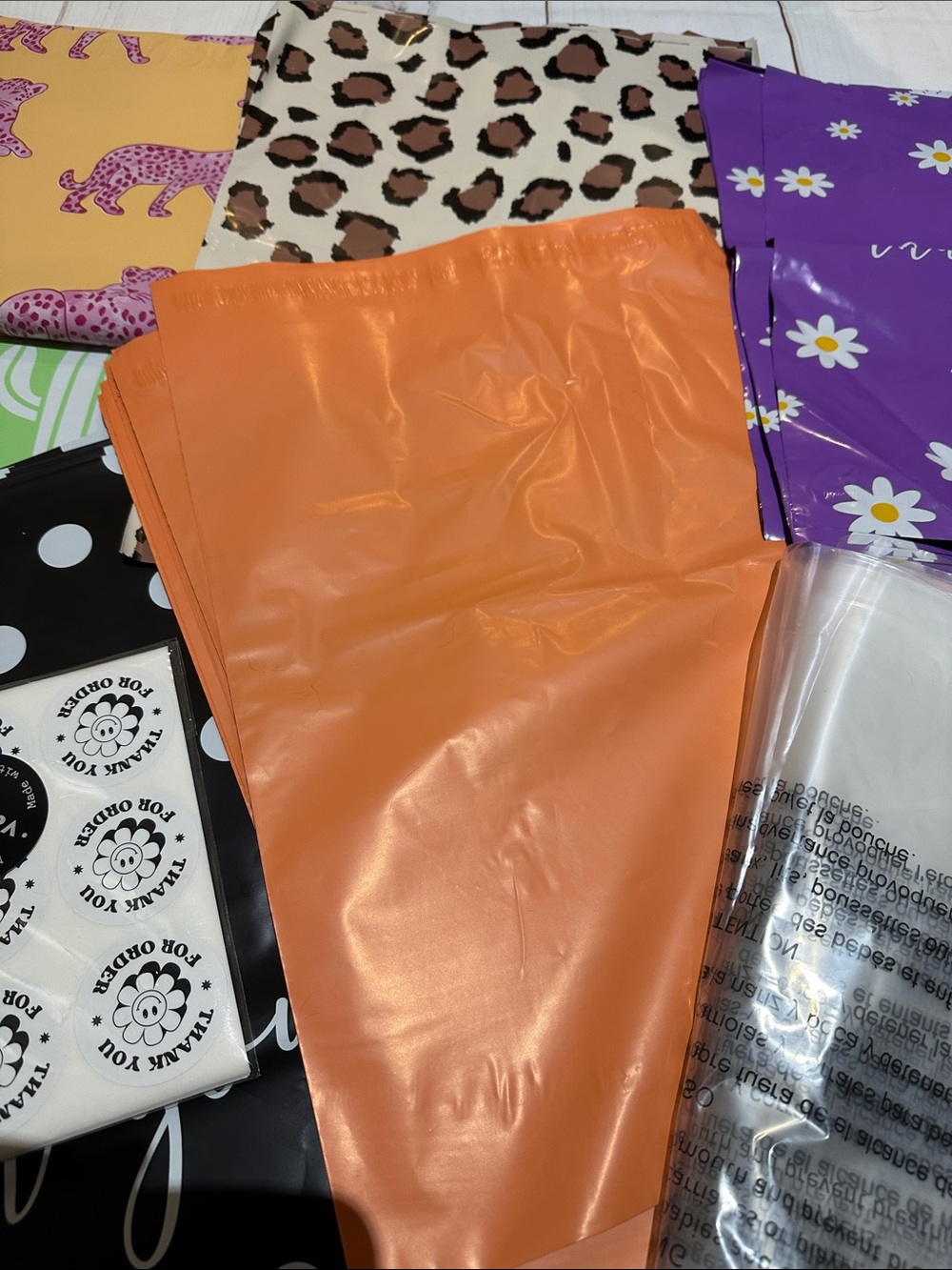 Poly mailers, Ribbon And Thank You Stickers Packaging Set - Picture 4 of 7